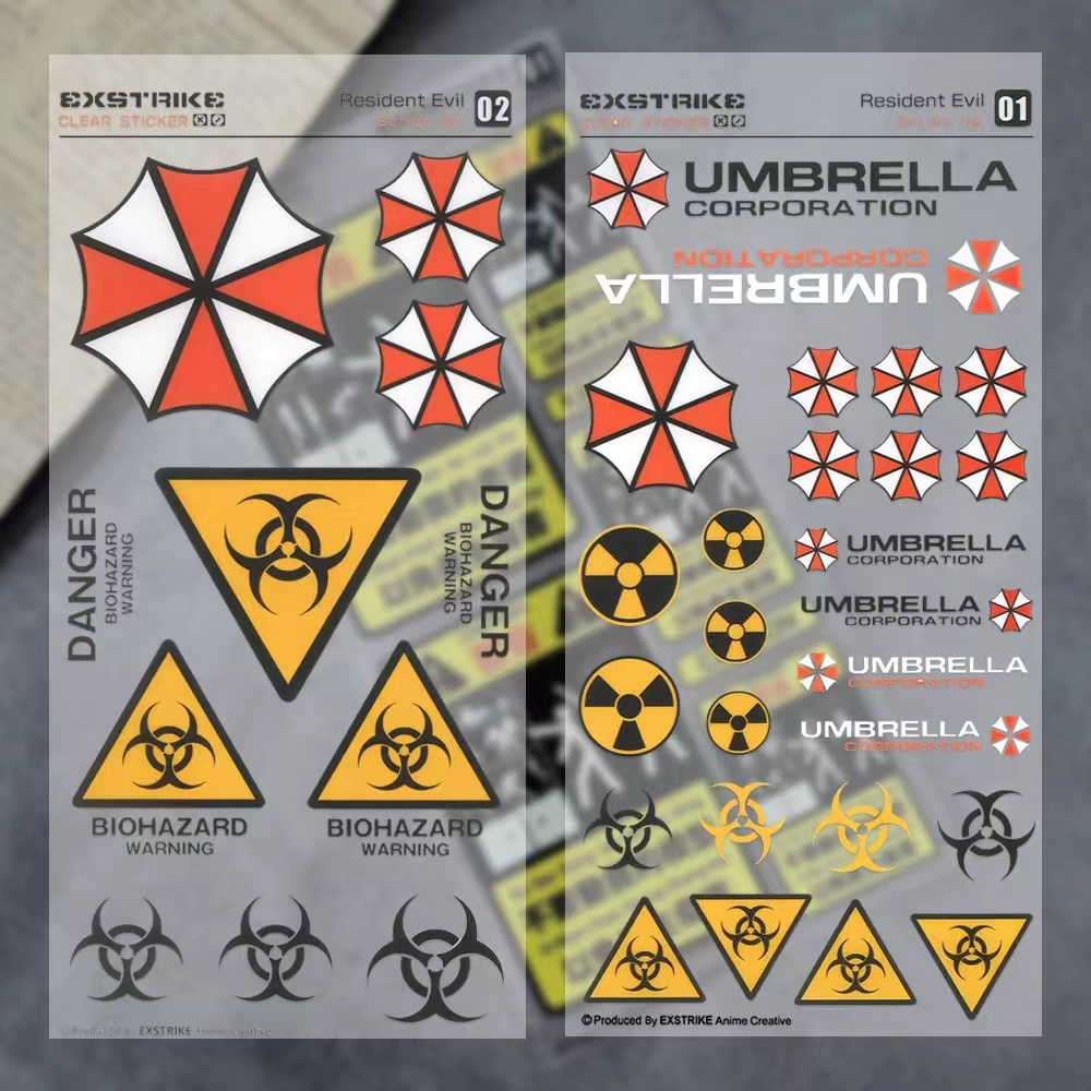 Motorcycle Gear Logo - Resident Evil Umbrella Logo Reflective Transparent