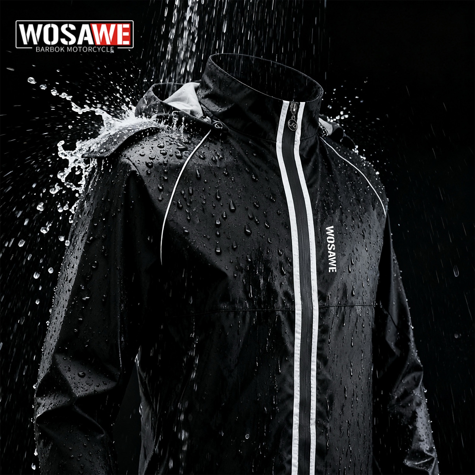 Gearx Motorcycle Jacket - WOSAWE Reflective Motorcycle Rain Jacket Waterproof