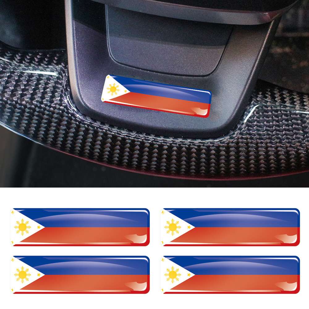 Motorcycle Gear Philippines - Philippines Flag 3D Epoxy Resin Decorate