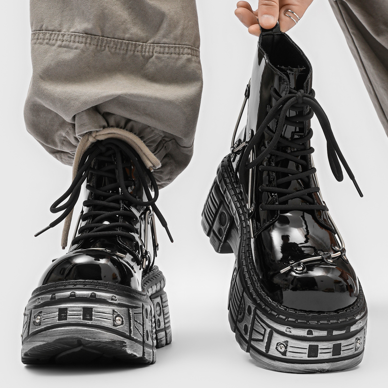 New Men Punk Style Thick Soled - огляд і ціна Motorcycle Gear Pattern