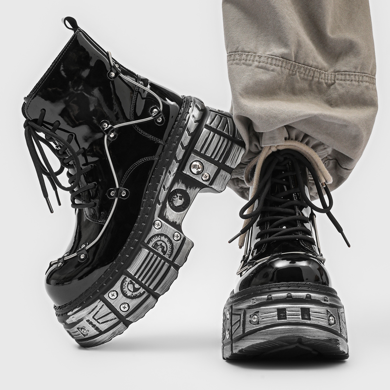 New Men Punk Style Thick Soled - огляд і ціна Motorcycle Gear Pattern